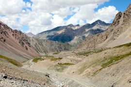 Blick auf die Barskoon-Schlucht vom Arabel-Plateau